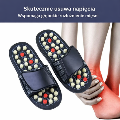 Klapki masujące z wypustkami – obrotowe kulki, do użytku domowego