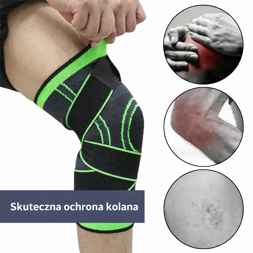 Opaska sportowa na kolano z regulacją – elastyczna, z uciskiem
