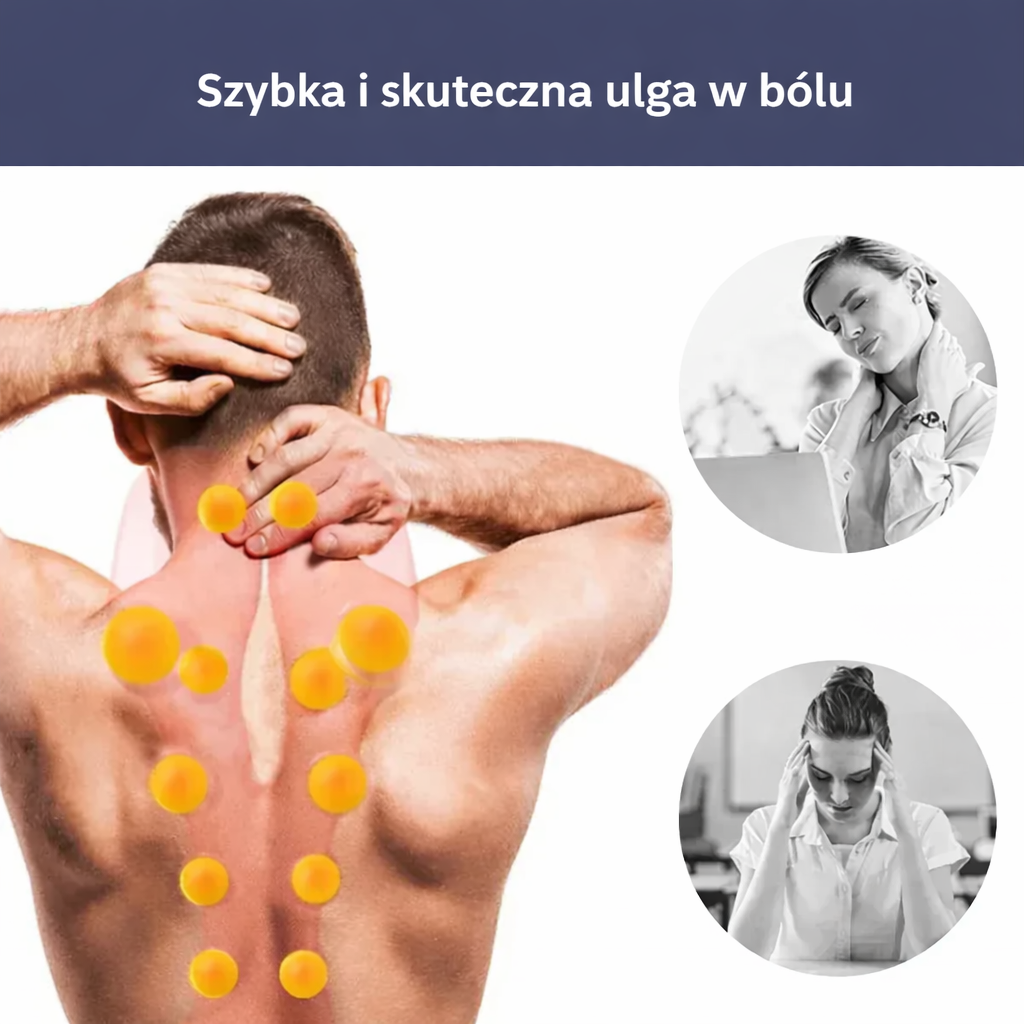 Masażer do pleców i karku – 14 wypustek, do głębokiego relaksu