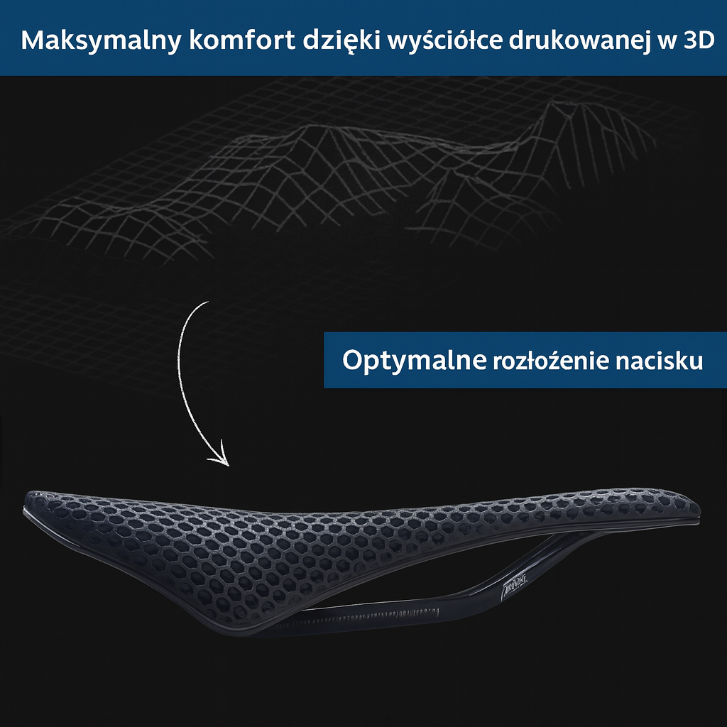 Ergonomiczne siodełko rowerowe – oddychające, ultralekkie, z technologią druku 3D