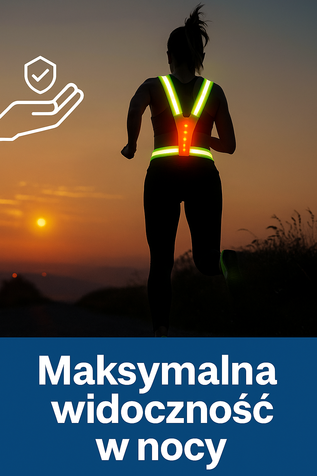Regulowana szelka odblaskowa z LED – kamizelka bezpieczeństwa do biegania, jazdy na rowerze i spacerów