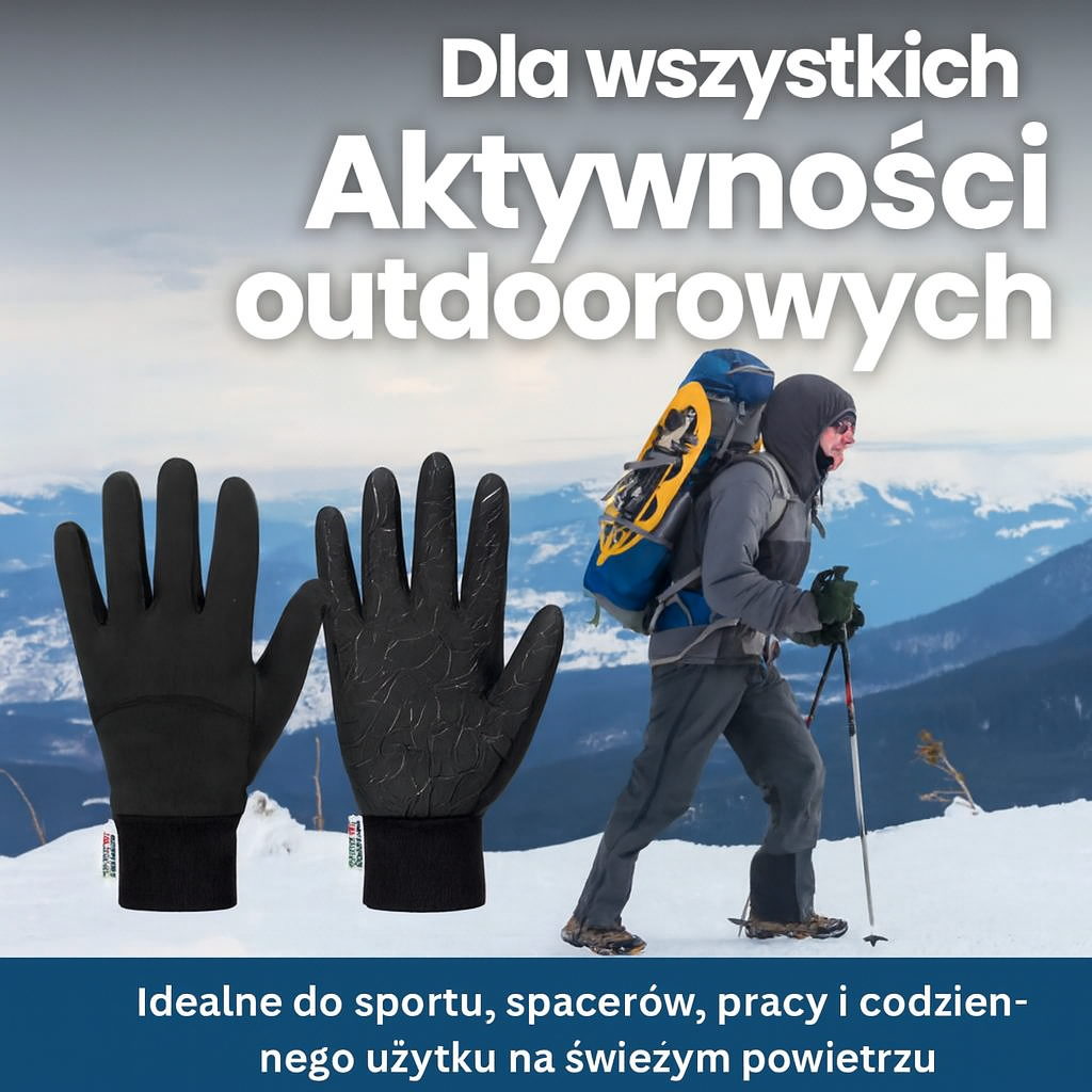 Rękawice zimowe ocieplane – elastyczne, antypoślizgowe, idealne na chłodne dni