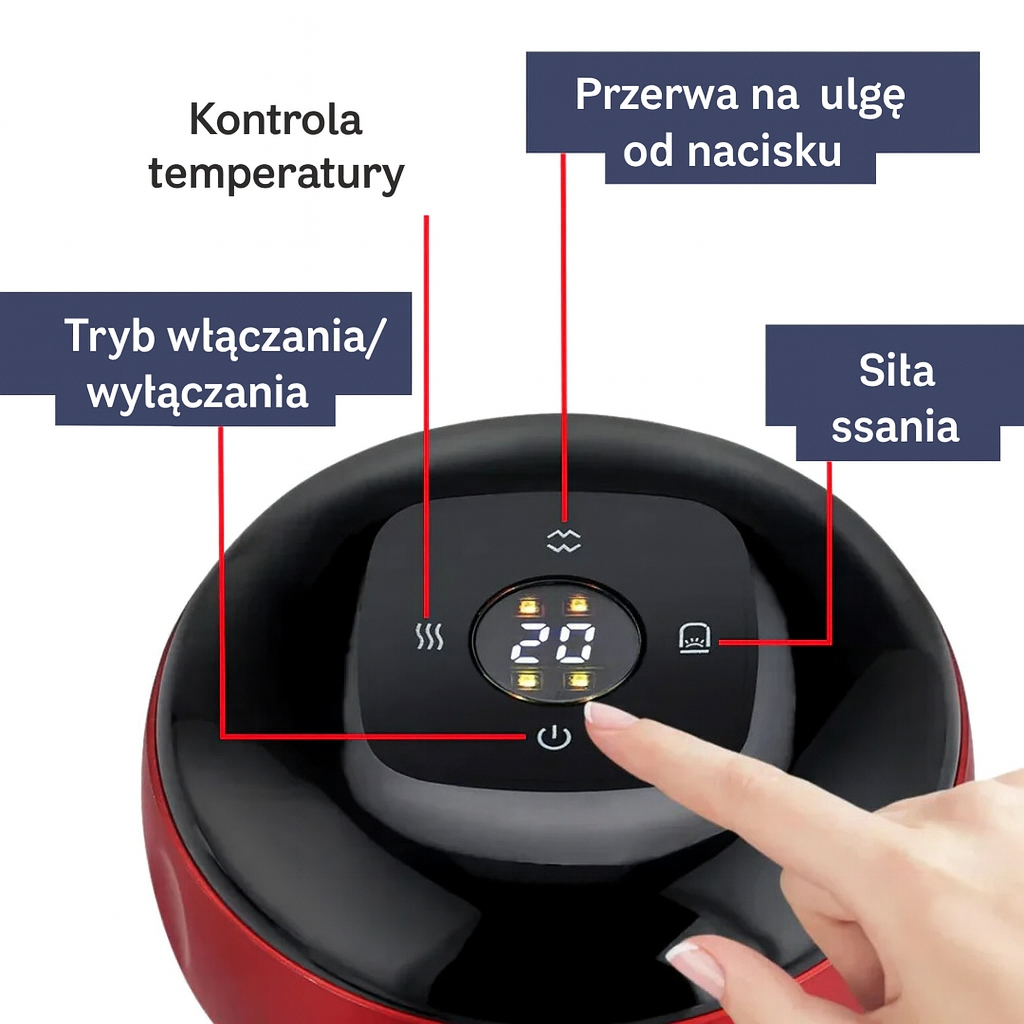 Elektryczny masażer próżniowy 4w1 – podciśnienie, podgrzewanie, masaż