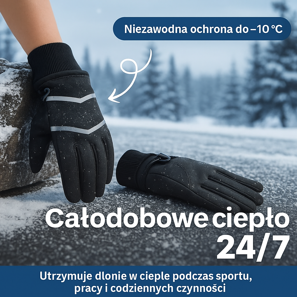 Rękawice zimowe męskie z ociepleniem  – wodoodporne, oddychające, antypoślizgowe