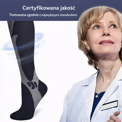 Skarpety sportowe kompresyjne unisex – oddychające, z ochroną kostki