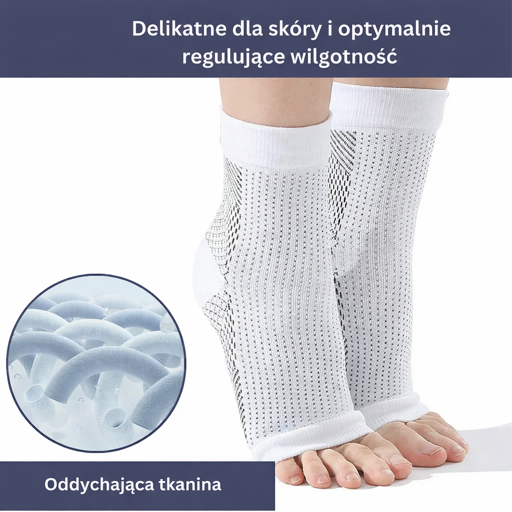 Skarpetki sportowe kompresyjne na stopę i kostkę – oddychające