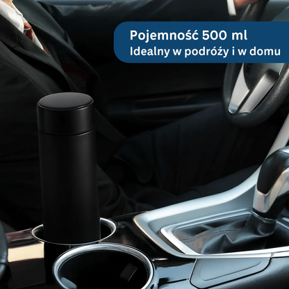 Termiczna butelka z wyświetlaczem LCD – stal nierdzewna, 500 ml, utrzymuje temperaturę do 24h