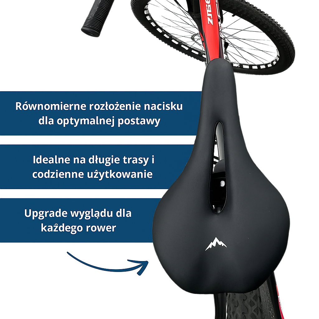 Siodełko rowerowe VENTURE – wodoodporne, ergonomiczne, z otworem wentylacyjnym i stalową ramą