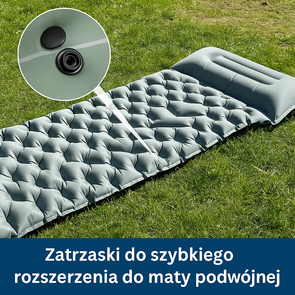 Materac turystyczny dmuchany z pompką nożną – ultralekki, kompaktowy, ergonomiczny