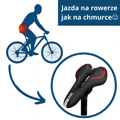 Siodło rowerowe żelowe HighTech – ergonomiczne, wodoodporne, z odblaskami