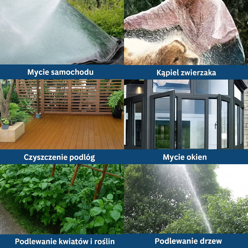 Pistolet do podlewania i mycia 37 cm – regulowany strumień, stal nierdzewna