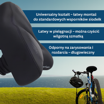 Szerokie siodełko rowerowe z amortyzacją – komfortowe siodło do roweru miejskiego i trekkingowego