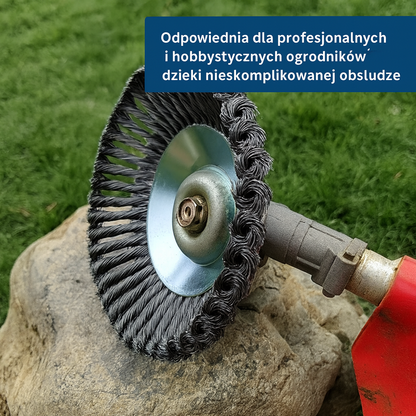 Głowica szczotkowa do podkaszarki – stalowa, odporna na zużycie, do usuwania chwastów i mchu