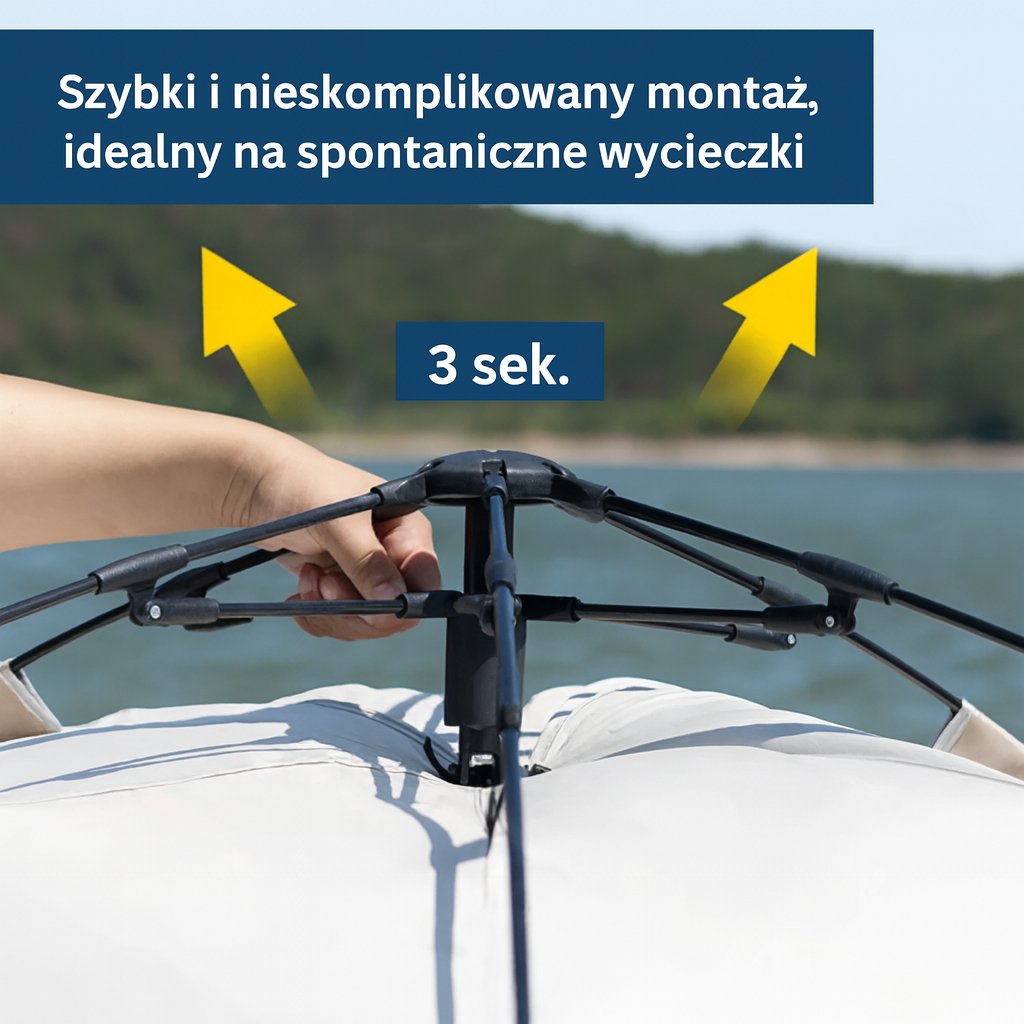 Namiot turystyczny z szybkim rozkładaniem – z wentylacją i wzmocnioną konstrukcją