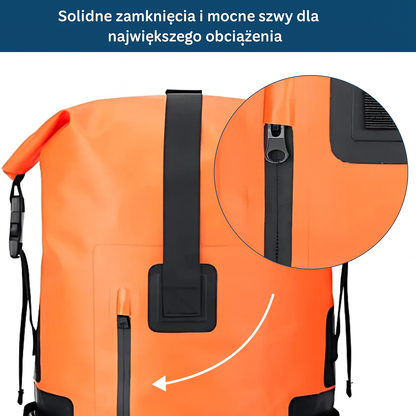 Wodoodporny plecak turystyczny 35L – rolowane zamknięcie, boczne kieszenie, idealny na kajaki, wyprawy, żagle
