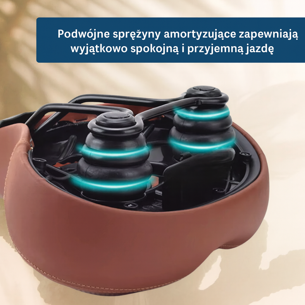 Szerokie siodełko rowerowe z amortyzacją – komfortowe siodło do roweru miejskiego i trekkingowego