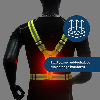 Regulowana szelka odblaskowa z LED – kamizelka bezpieczeństwa do biegania, jazdy na rowerze i spacerów