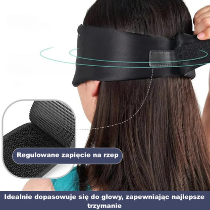 Jedwabna opaska na oczy do spania – z regulacją, dla śpiących na boku