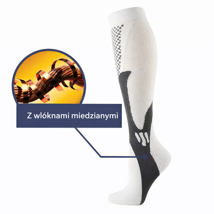 Skarpety sportowe kompresyjne unisex – oddychające, z ochroną kostki