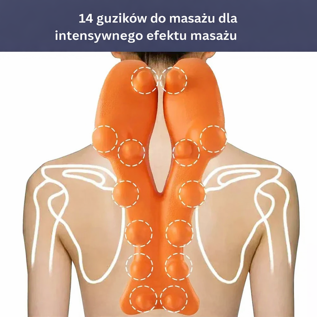Masażer do pleców i karku – 14 wypustek, do głębokiego relaksu