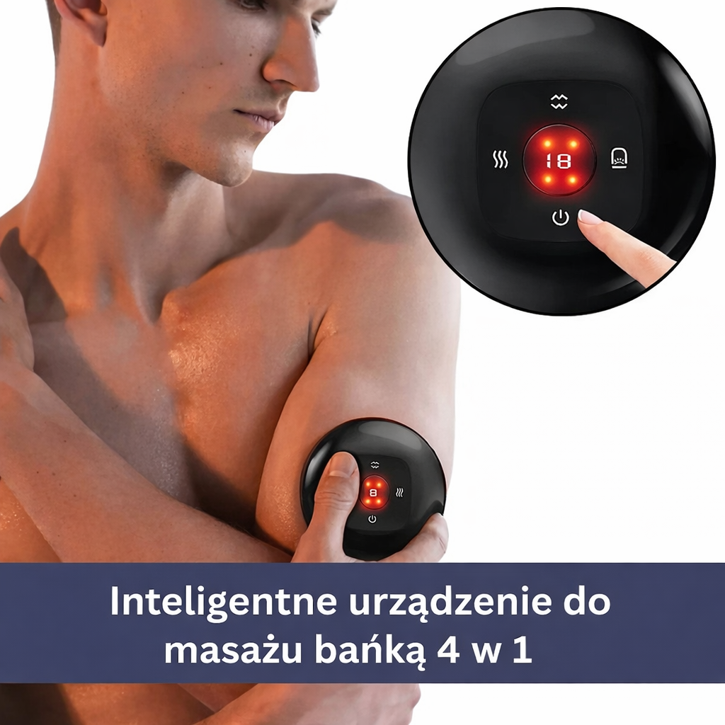 Elektryczny masażer próżniowy 4w1 – podciśnienie, podgrzewanie, masaż