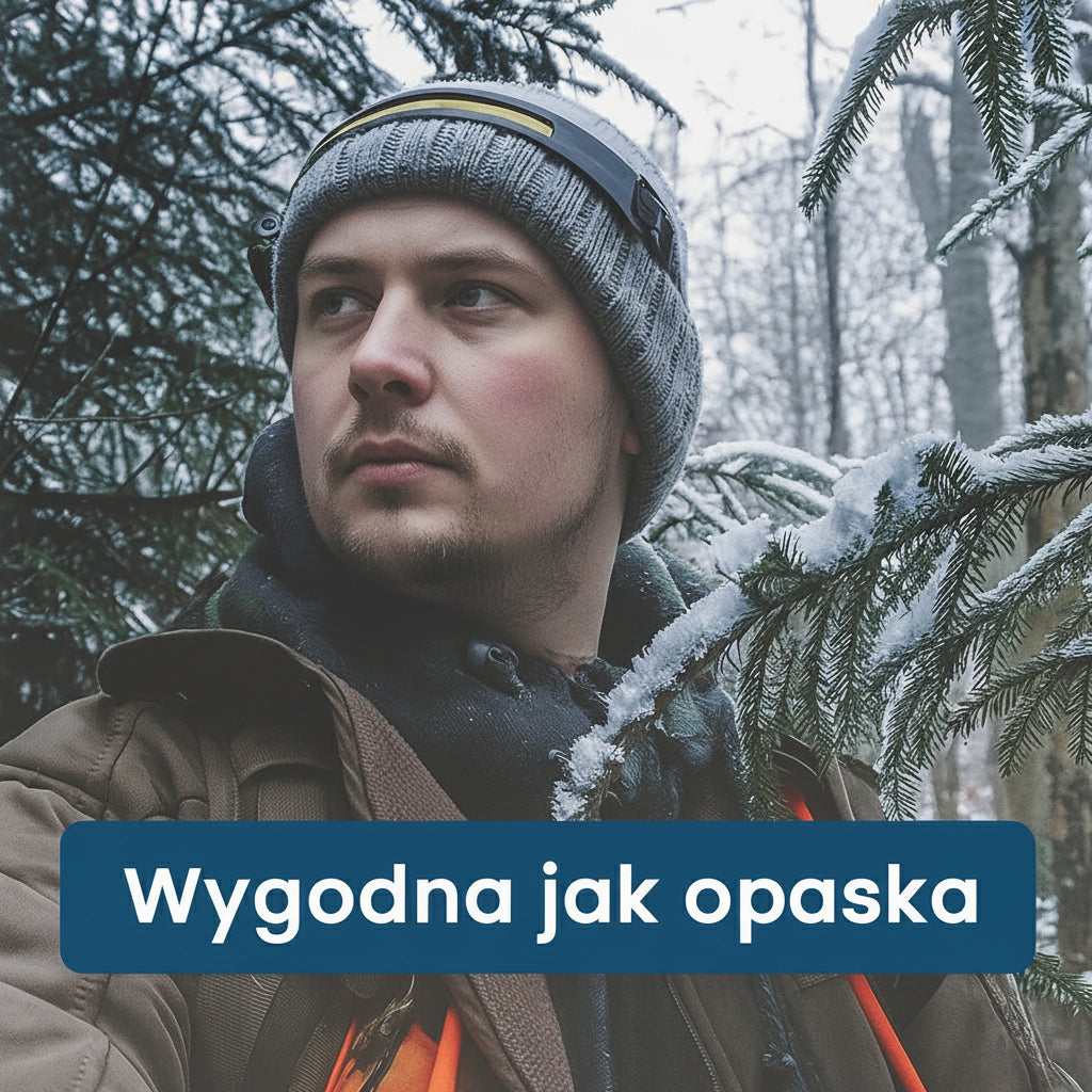 Latarka czołowa 230° z czujnikiem ruchu i trybem czerwonego światła