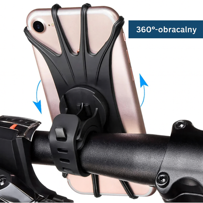 Obrotowy uchwyt rowerowy na telefon – elastyczny i antypoślizgowy silikon 360°