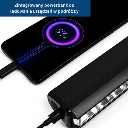 Mocna lampa rowerowa LED 6000 lm z akumulatorem 10000 mAh i powerbankiem