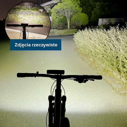 Mocna lampa rowerowa LED 6000 lm z akumulatorem 10000 mAh i powerbankiem