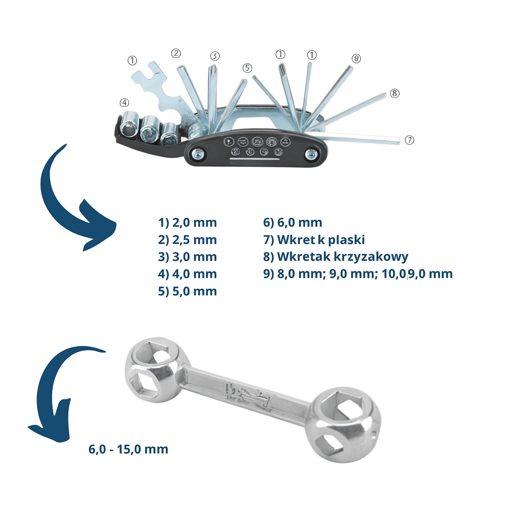 Zestaw naprawczy do roweru – wielofunkcyjny komplet z pompką i narzędziami