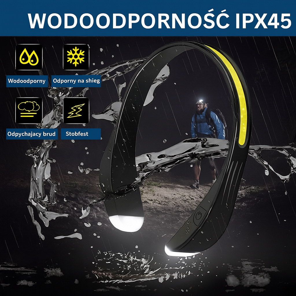 Opaska LED na głowę – latarka USB do biegania, jazdy na rowerze i spacerów