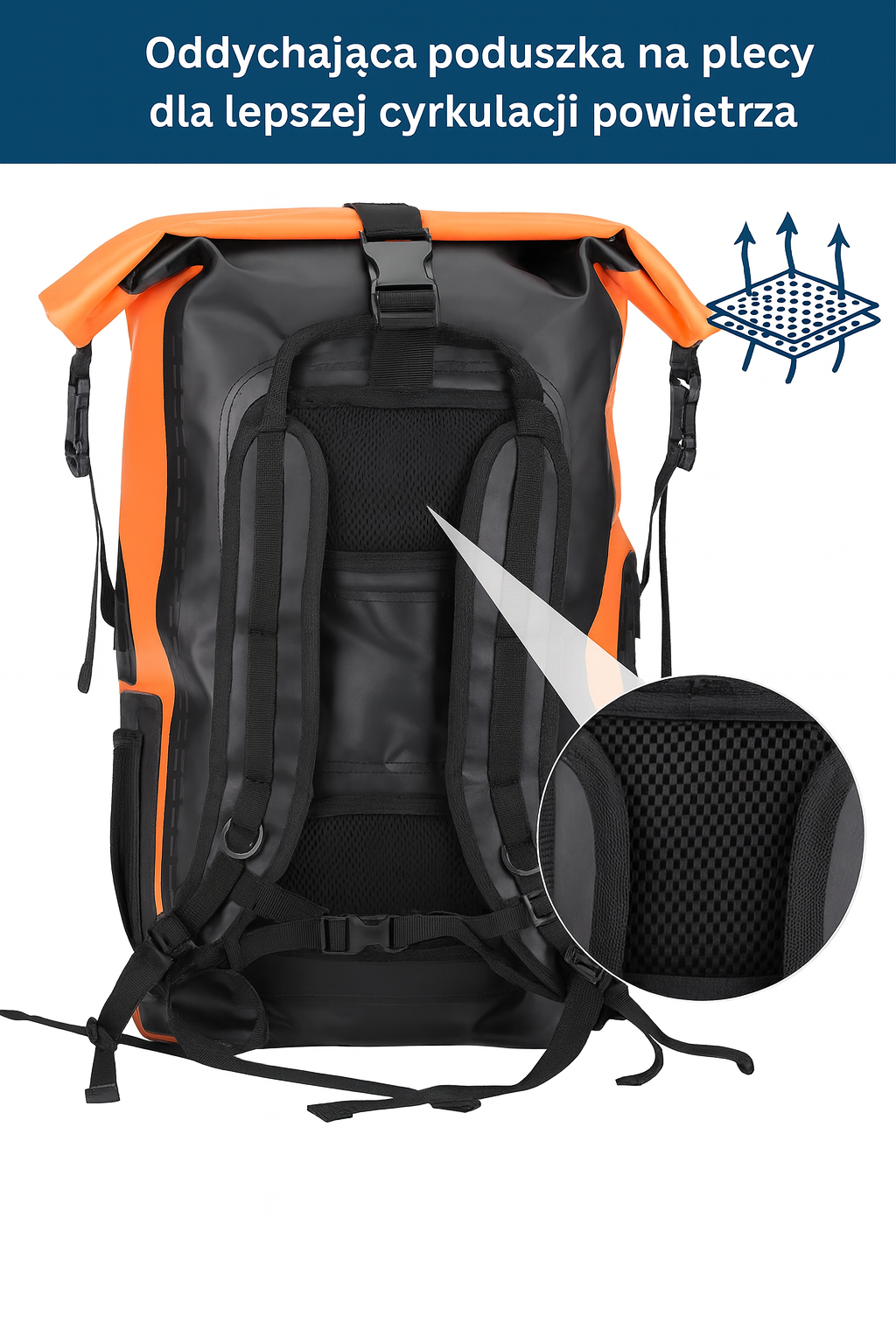 Wodoodporny plecak turystyczny 35L – rolowane zamknięcie, boczne kieszenie, idealny na kajaki, wyprawy, żagle