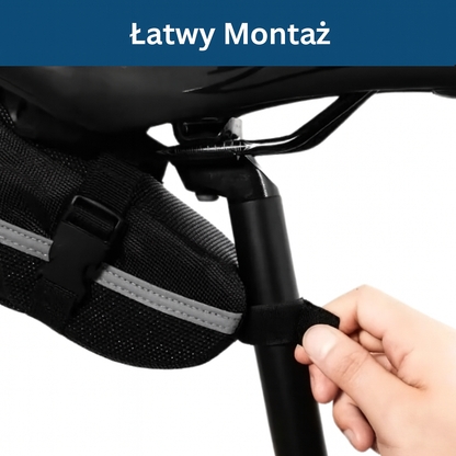 Torba rowerowa podsiodłowa z odblaskiem – montaż na rzep, wodoodporna sakwa na akcesoria i narzędzia