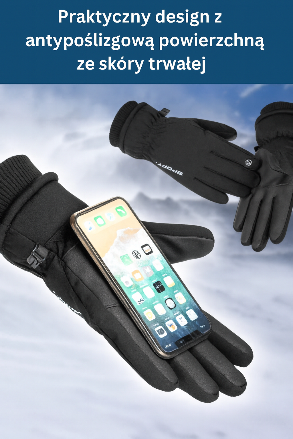 Zimowe rękawice sportowe z ociepleniem 3M Thinsulate – wodoodporne, wiatroszczelne, dotykowe