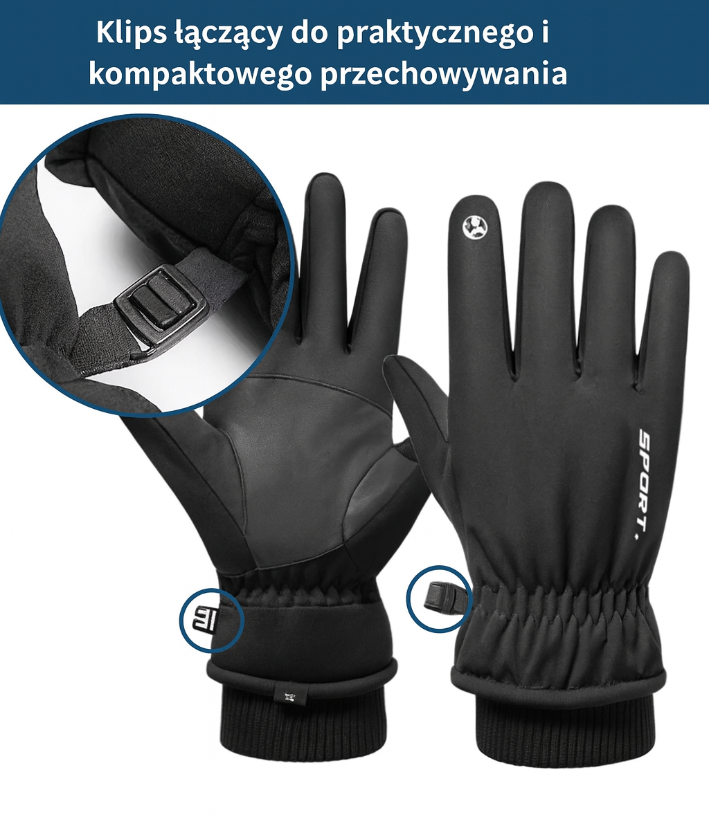 Zimowe rękawice sportowe z ociepleniem 3M Thinsulate – wodoodporne, wiatroszczelne, dotykowe
