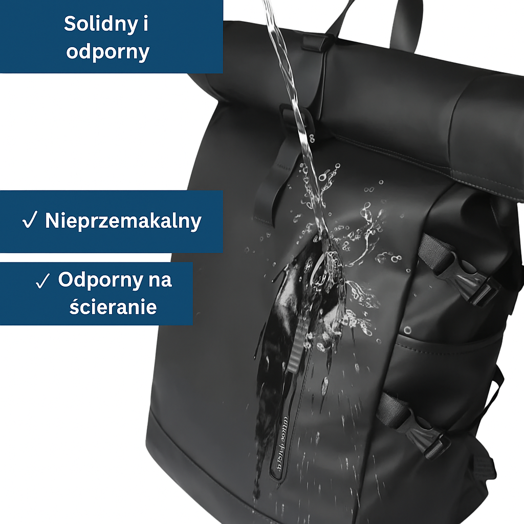 Wodoodporny plecak miejski z portem USB – idealny na laptopa, do pracy i podróży