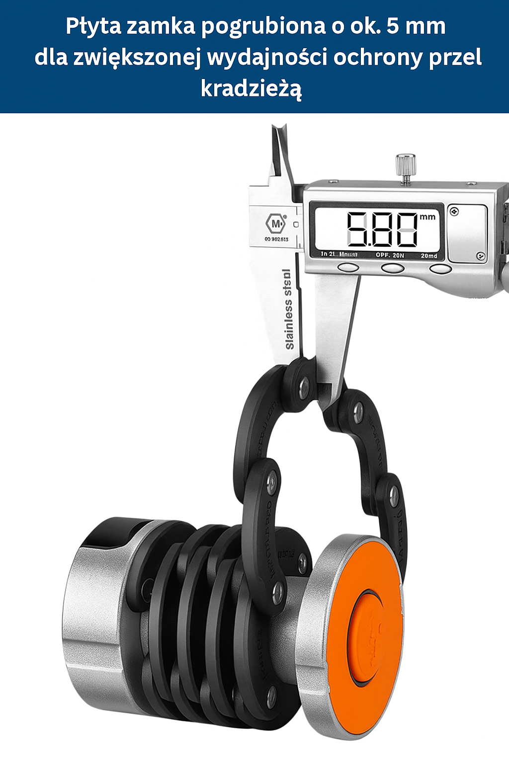 Kompaktowa blokada rowerowa składana z hartowanej stali – 5 mm grubości