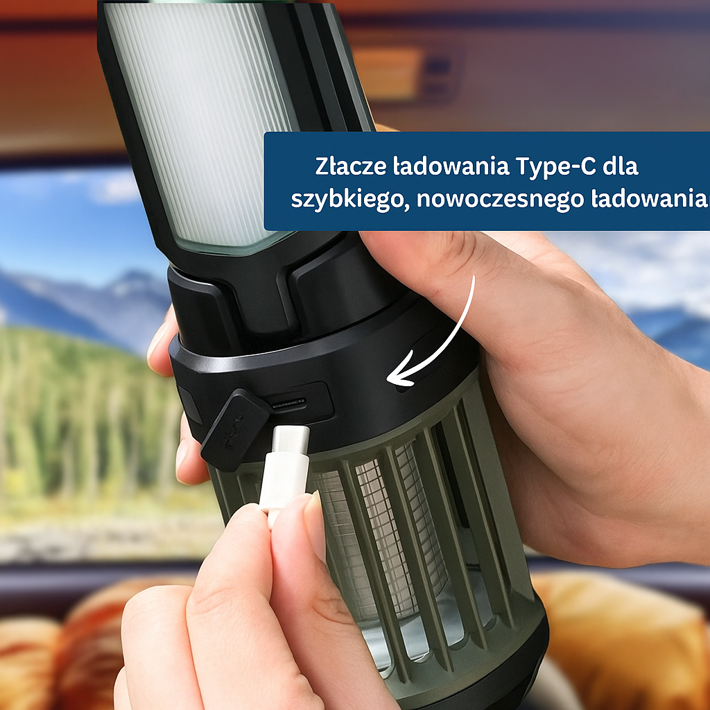 Lampa owadobójcza z funkcją latarki LED – 2w1 odstraszacz komarów i oświetlenie do użytku na zewnątrz