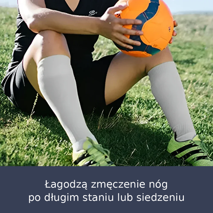 Skarpety kompresyjne sportowe – wysokie, z uciskiem w łydkach