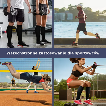 Skarpety kompresyjne sportowe – wysokie, z uciskiem w łydkach
