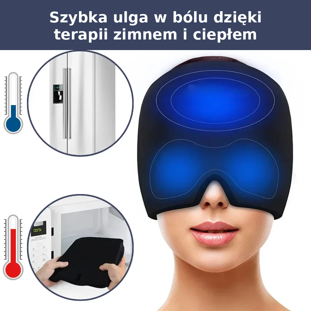 Chłodząca opaska żelowa na czoło – wielokrotnego użytku, miękki materiał