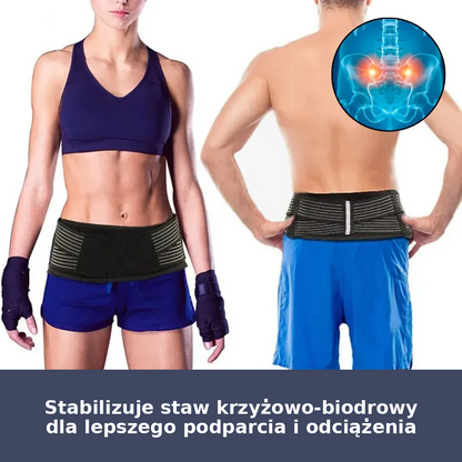 Elastyczny pas wspierający dolną część pleców – z kompresją, regulowany