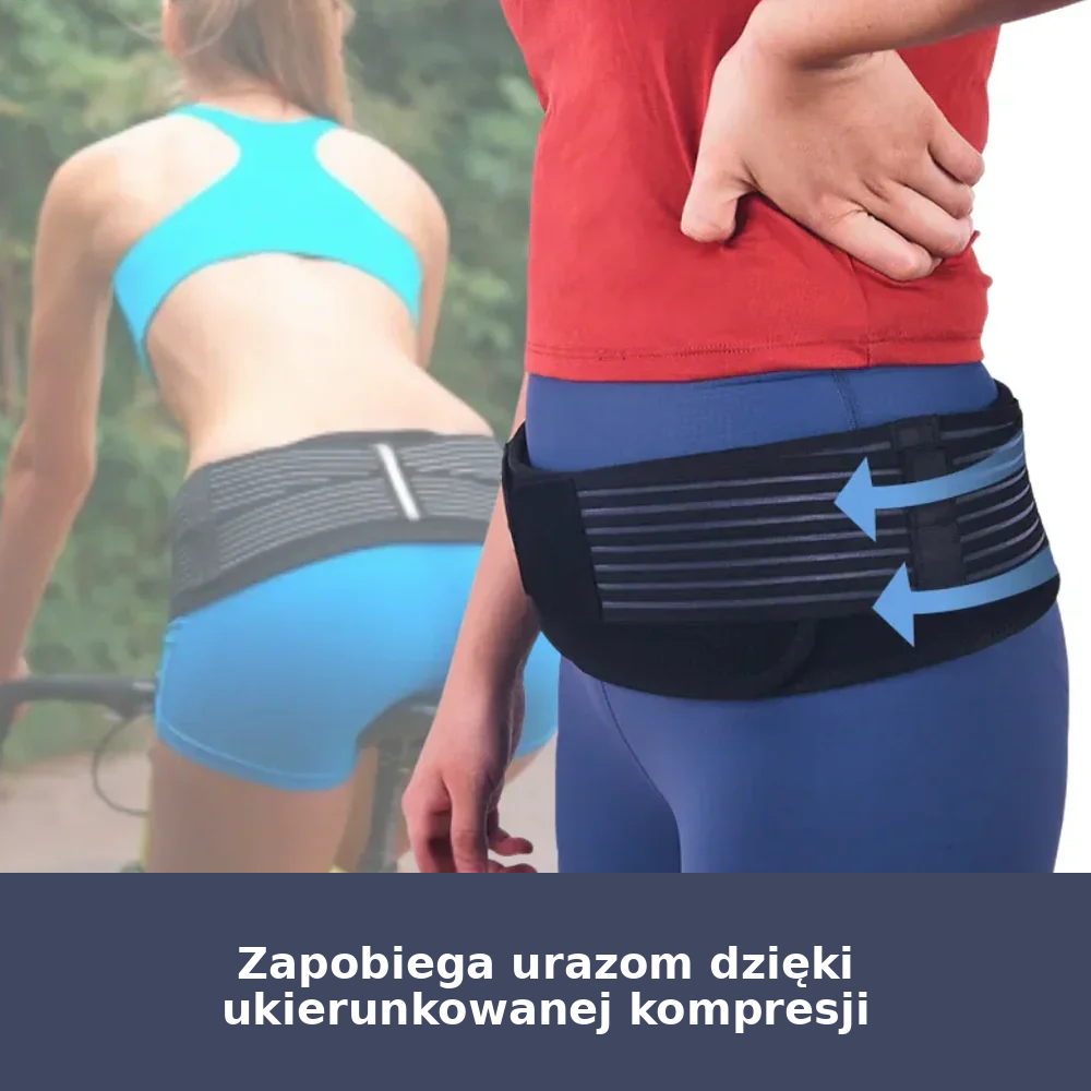 Elastyczny pas wspierający dolną część pleców – z kompresją, regulowany