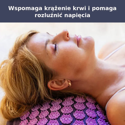 Mata relaksacyjna lniana z wypustkami – z poduszką i pokrowcem