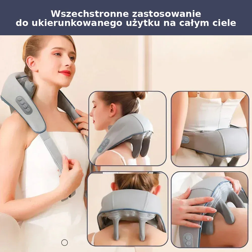 Elektryczny masażer do karku i pleców – z funkcją ogrzewania, masaż 3D