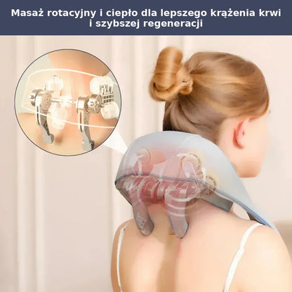 Elektryczny masażer do karku i pleców – z funkcją ogrzewania, masaż 3D