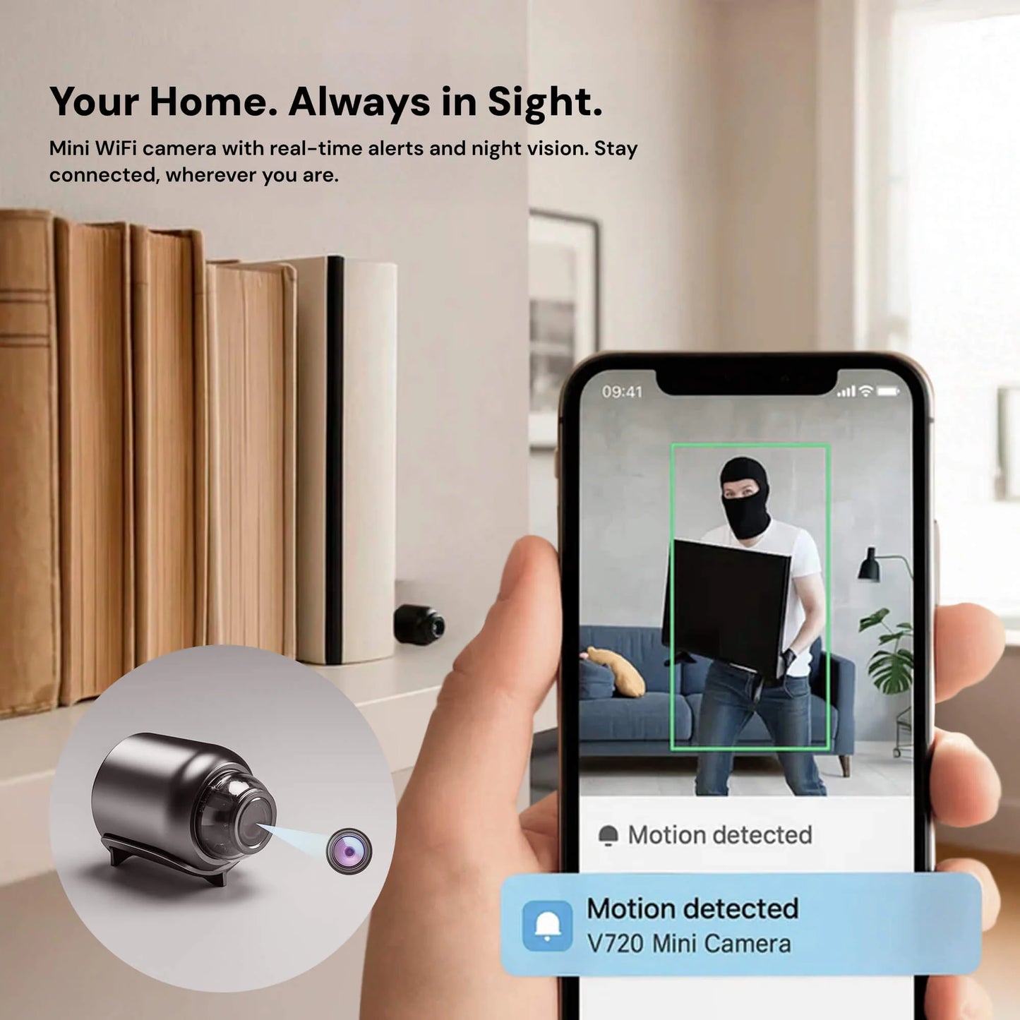 Mini kamera WiFi HD – bezprzewodowa kamera monitoringu z trybem nocnym