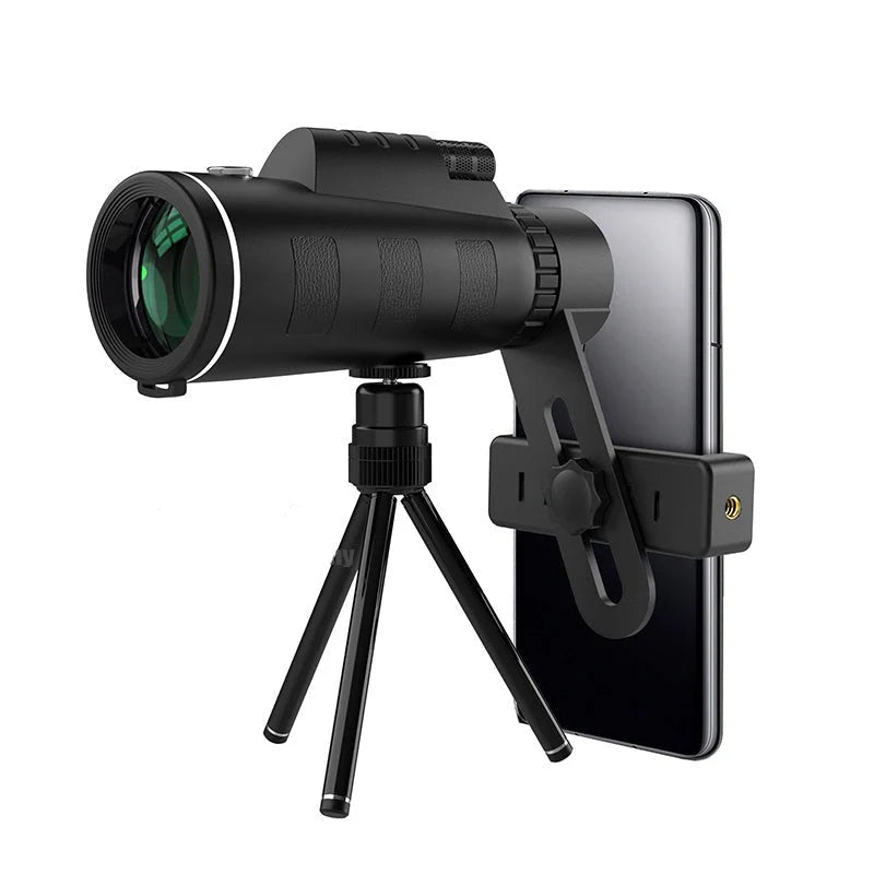 Monokular teleskopowy 500x – luneta z uchwytem na telefon i statywem HD