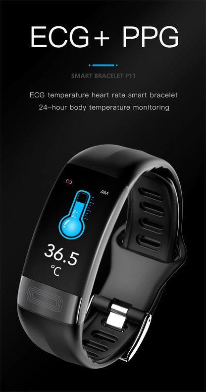 Inteligentna opaska z monitorem ciśnienia krwi | EKG, tętno, saturacja tlenu i monitor snu