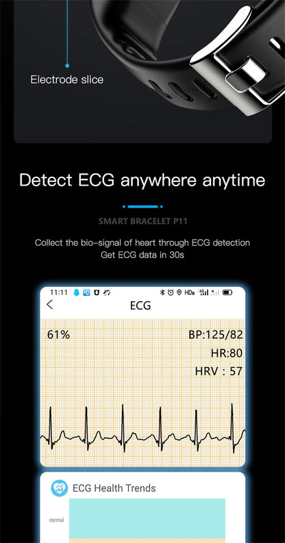 Inteligentna opaska z monitorem ciśnienia krwi | EKG, tętno, saturacja tlenu i monitor snu